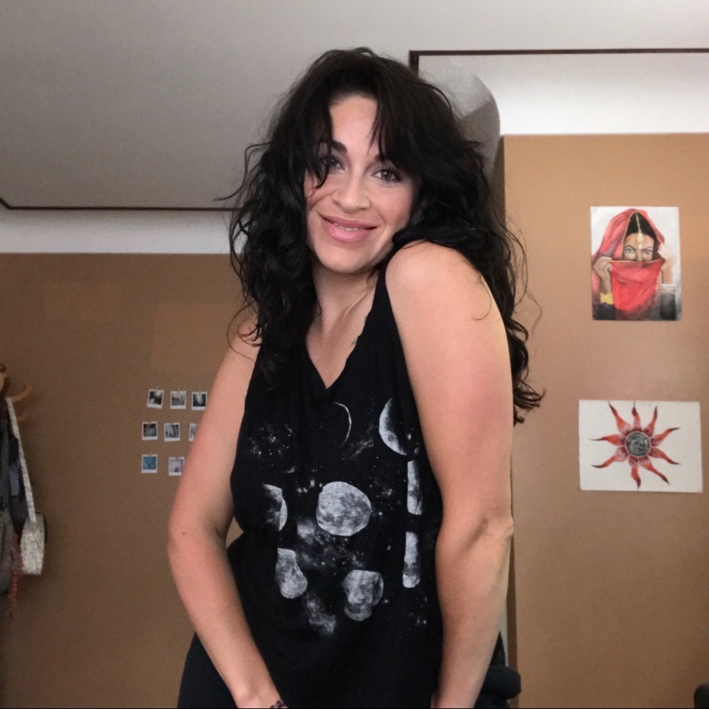 Modern moon crop top